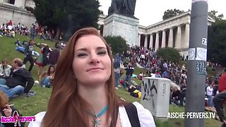 Aische Pervers - porn casting at the Oktoberfest - Part 1