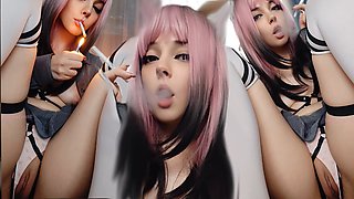 Egirl smoking and showing her pussy (ask me for full vid)