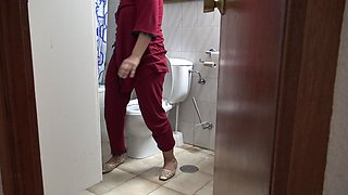 Perverted Stepmom Caught Me Watching Her Peeing and She Invited Me to Pee Together