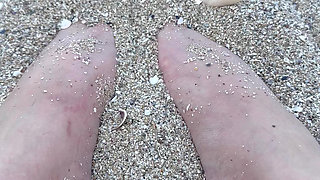 Beach Day Rub My Big Sexy Feet in the Sand
