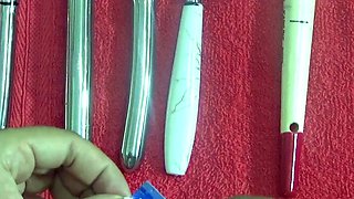 Japanese Wife Cervix insertion objects 2 vibrators and chain