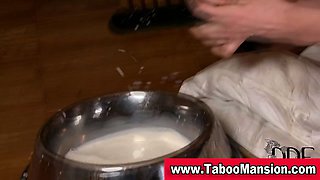 Fetish hoe squirts milk from ass after enema in hot solo