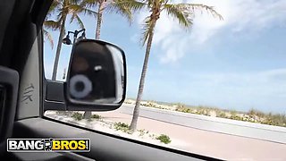 Bangbros - dirtydanii 69 sucks johnny's sausage to make it even fatter and gets pounded in the pound bus