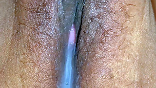 First time Cums out from hairy girl pussy