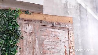 Alice In Sexy Blue Dress And Thong With Alice Blue