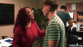 Redhead MILF teacher double penetrated