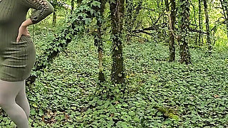 It's Autumn My Lover Fucks My Ass Hard Against a Tree in the Forest with Deep Throat and Squirt