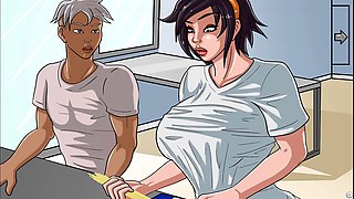 Assisting ghostly Asura and then Lara in the kitchen