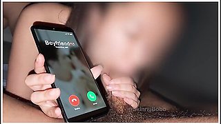 Cheating Japanese Exchange Student On Phone Blowjob