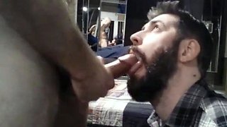 Big-Cock Bear Amateur Gets a Face Full of Cum