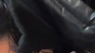 Milfycalla- a Lot of Cum on My Black Down Jacket and Black Leather Leggings 216