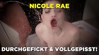 Sexy Brunette Drinks Piss in the Shower