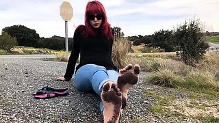 Candystart - Dirty feet soles walking and teasing