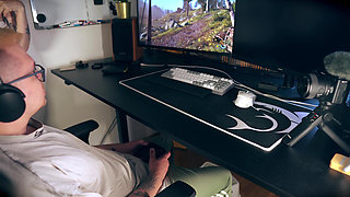 Stepmom Seduces Stepson Under Desk for Facial While He Games
