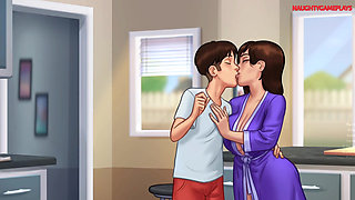 Summertime Saga - Hot Busty MILF Landlady Helps With Her Tenant's Wet Dreams They Get Caught! - By DarkCookie