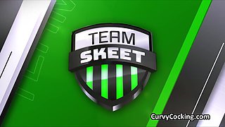 Risky sucking cock while watching football