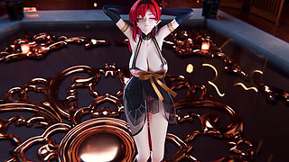 mmd 4K Yinyin-bingbing Korean Dance, Lingerie, Erotic Tattoo, Striptease