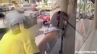 Tattoed shoplyfter young gets spreadeagle screw penetrating her pussy!