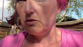 Pissing Outdoors Followed by Chatting with My Tits Out