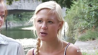 German Amateur Lesbians Gabi Gold Fuck in Bikini Shop Dressing Room - Public Sex & Pussy Licking