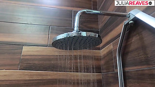 Horny slut moans as she fucks her pierced pussy with a dildo