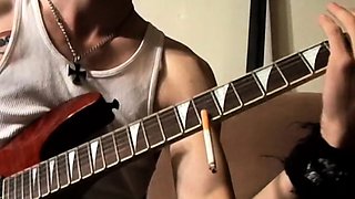 Solo Chain Smoking And Rock Cock Tease