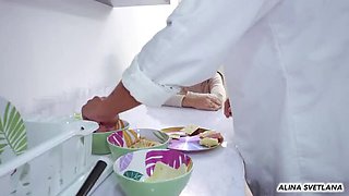 Petite Latina Teen Fucked Hard in Kitchen - Alina Svetlana Cooking Sex