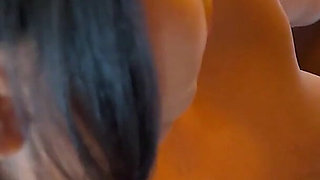 Big Tits Big Ass Hot Brunette Babe Accidentally Makes a Guy Cums Twice on Her Tits