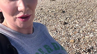 Tits, Hairy Pussy and Ass Out on the Beach!!