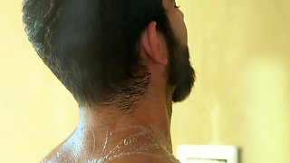 Perky tits brunette masseuse railed on nuru massage bed
