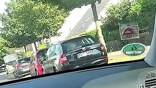 German Blonde Slut Does Blowjob with Strange Man