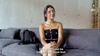 Cute Latina Teen Deep Throats Cock POV