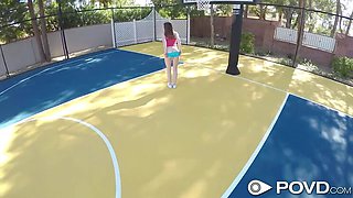 Tiny Teen can't Play Basketball but Can Take POV Cock