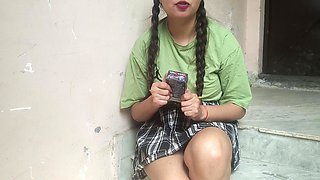 Indian Hot Beautiful College Girl Boy Gift Condom Packet Saara Seduce with Your Creamy Pussy Suck Her Dick Close up in Hindi