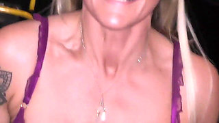 Stunning Blonde MILF Getting Sprayed with Warm Cum