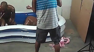 Behind the Scenes Back Yard Oil Wrestling