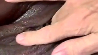 Ebony BBW Gets Fingered & Fisted then squirts, Big black pussy squirts while being fingered deeply