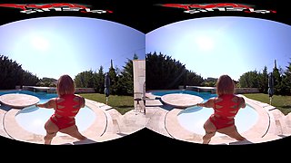 Heidi Van Horny - Pool Game; Busty Pornstar Solo