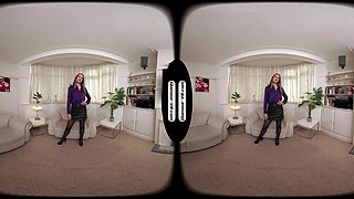 Hattie Grace Purple Bloused Secretary With Black Stockings Xtra Special Induction Joi Treat - 8k Vr