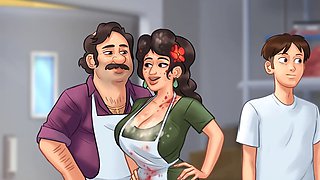 Raunchy anime cartoon features monster and sexy stepmom getting involved in wild action