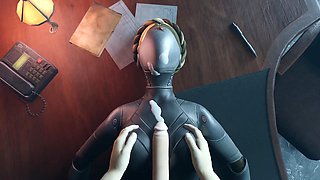 Atomic Heart - Fucked ballerina robot between her steel tits and cum on her face POV