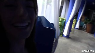 Absolute stunner penalizes her dude for dousing her top