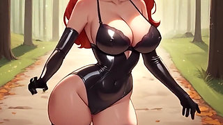 Sexy Outfits Try on and Dancing! Teasing Big Boobs and Perfect Body! Cartoon