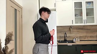 Skinny GF hot fetish sex with ice cream