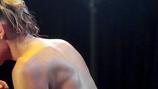 Big tits teen boxer loves nude workout