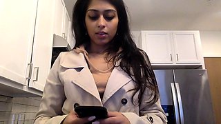 Cute amateur brunette naughty in solo jerking show on camera