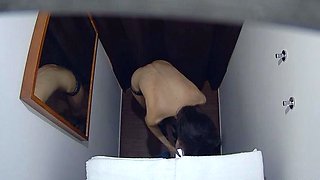 Slim brunette fucks the masseuse