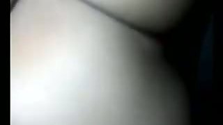 Fat girlfriend beads hairy pussy on the big rod