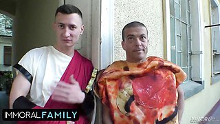 Matt Bird and Charlie Dean's big tits action by Immoral Family