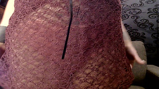 Peach Panties Cameltoe Under Sexy Lace Skirt